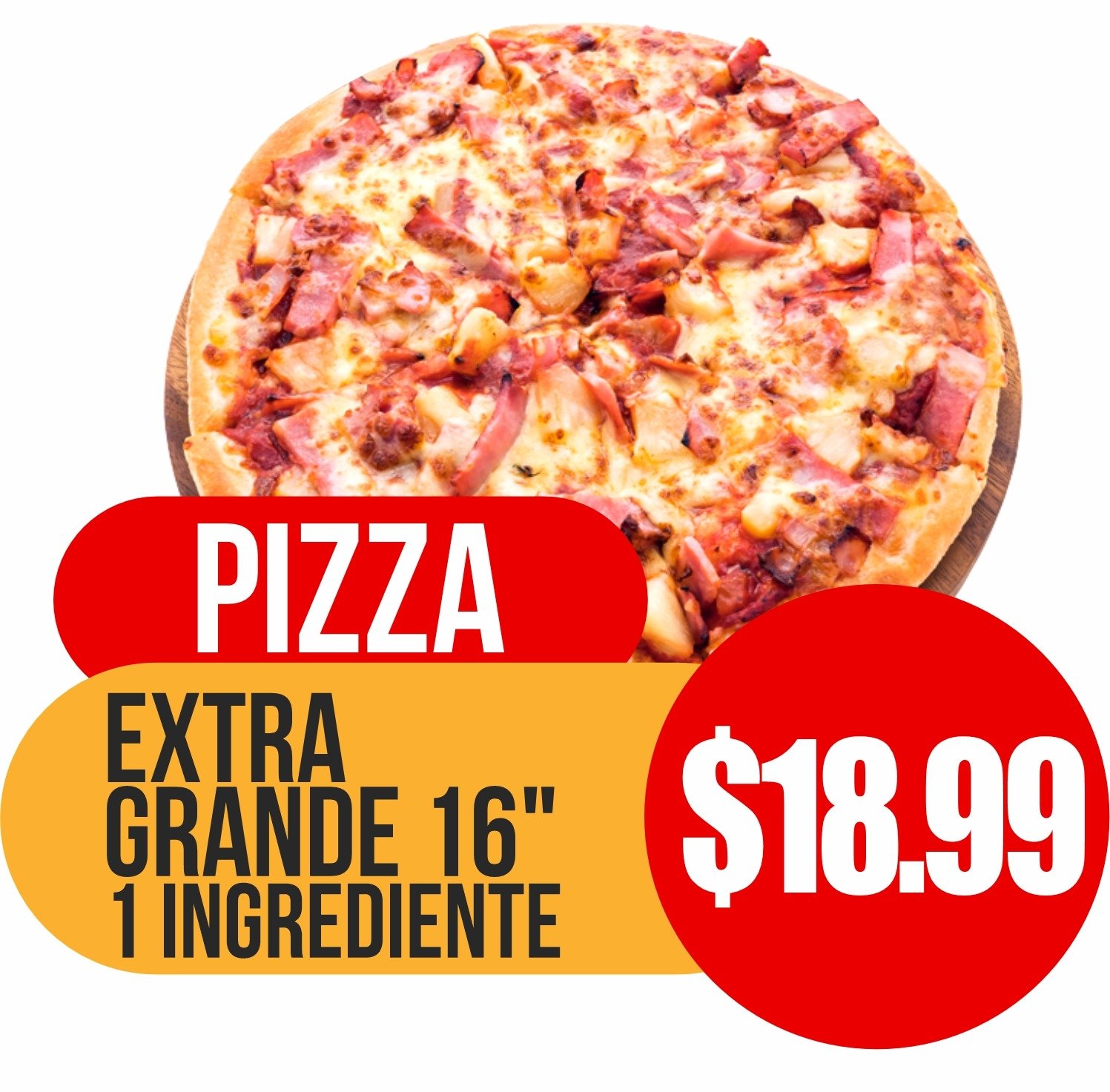 Pizza Extra Grande 16" 1 Ingrediente