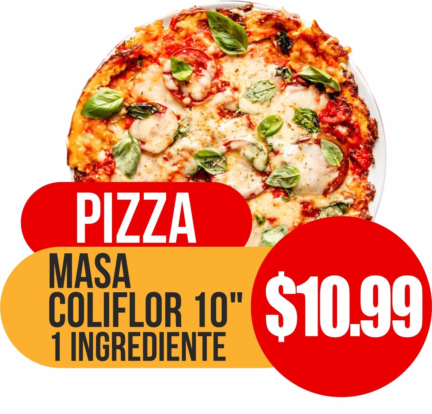 Pizza Masa Coliflor "10 1 Ingrediente